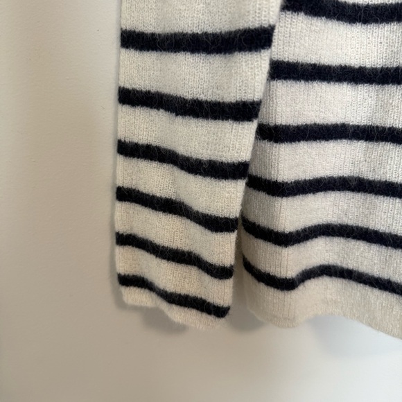 Sezane Gaspard Cardigan Ecru and Navy Striped XS - Picture 3 of 8